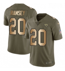 Youth Nike Jacksonville Jaguars 20 Jalen Ramsey Limited OliveGold 2017 Salute to Service NFL Jersey