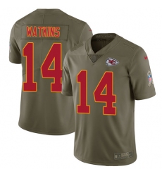 Nike Chiefs #14 Sammy Watkins Olive Mens Stitched NFL Limited 2017 Salute To Service Jersey