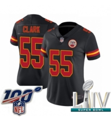 2020 Super Bowl LIV Women Kansas City Chiefs #55 Frank Clark Limited Black Rush Vapor Untouchable Football Jersey