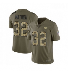 Youth Kansas City Chiefs 32 Tyrann Mathieu Limited Olive Camo 2017 Salute to Service Football Jersey