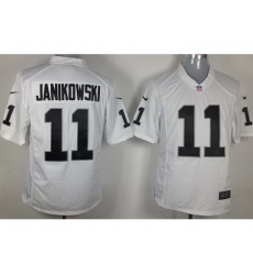 Nike Oakland Raiders 11 Sebastian Janikowski White Game NFL Jersey