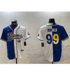 Men Los Angeles Rams 99 Aaron Donald White Cool Base Stitched Baseball Jersey