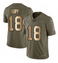 Men Nike Los Angeles Rams 18 Cooper Kupp Limited OliveGold 2017 Salute to Service NFL Jersey