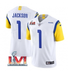 Nike Los Angeles Rams 1 Desean Jackson White 2022 Super Bowl LVI Vapor Limited Jersey