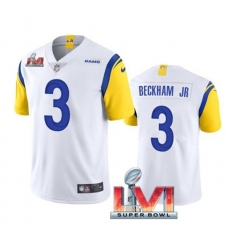 Nike Los Angeles Rams 3 Odell Beckham Jr. White 2022 Super Bowl LVI Vapor Limited Jersey