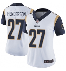 Rams 27 Darrell Henderson White Women Stitched Football Vapor Untouchable Limited Jersey