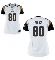 Women's Nike St. Louis Rams 80 Isaac Bruce Game White Road NFL Jersey