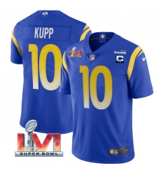 Youth Los Angeles Rams 10 Cooper Kupp Royal 2022 With C Patch Super Bowl LVI Vapor Untouchable Limited Stitched Jersey