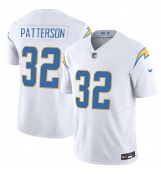 Men Los Angeles Chargers 32 Jaret Patterson White 2025 F U S E  Vapor Limited Stitched Football Jersey
