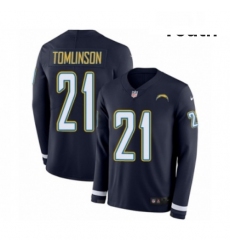 Youth Nike Los Angeles Chargers 21 LaDainian Tomlinson Limited Navy Blue Therma Long Sleeve NFL Jersey