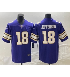 Men Minnesota Vikings 18 Justin Jefferson Purple Vapor Untouchable Limited Stitched Jersey