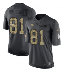 Nike Vikings #81 Moritz Boehringer Black Mens Stitched NFL Limited 2016 Salute To Service Jersey