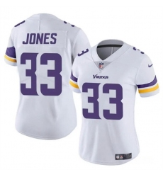 Women Minnesota Vikings 33 Aaron Jones White Vapor Untouchable Limited Stitched Jersey