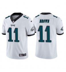 Men Philadelphia Eagles 11 A  J  Brown White Vapor Untouchable Limited Stitched Jersey