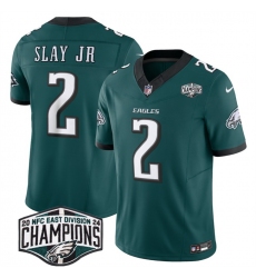 Men Philadelphia Eagles 2 Darius Slay JR Green 2024 New NFC East Champions F U S E  Vapor Untouchable Limited Stitched Football Jersey