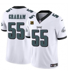 Men Philadelphia Eagles 55 Brandon Graham White F U S E With 4 Star C Patch Vapor Untouchable Limited Stitched Football Jersey