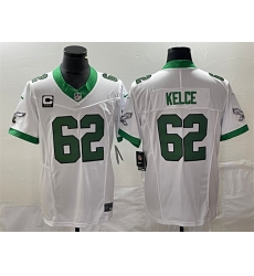 Men Philadelphia Eagles 62 Jason Kelce White 2023 F U S E With C Patch Vapor Untouchable Stitched Football Jersey