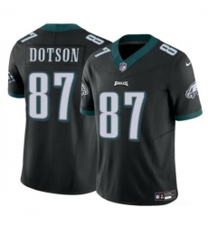 Men Philadelphia Eagles 87 Jahan Dotson Black F U S E Vapor Untouchable Limited Stitched Football Jersey