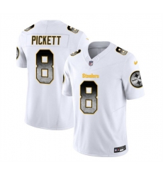 Men Pittsburgh Steelers 8 Kenny Pickett White 2023 F U S E  Smoke Vapor Untouchable Limited Stitched Jersey