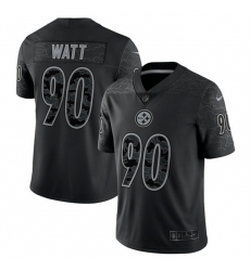 Men Pittsburgh Steelers 90 T J  Watt Reflective Limited Stitched Jersey