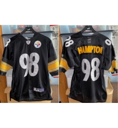 Men Pittsburgh Steelers NFL Jersey Reebok 98 Hampton Stitched NFL jersey Men Pittsburgh Steelers NFL Jersey Reebok 98 Hampton Stitched NFL jersey