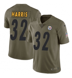 Nike Steelers #32 Franco Harris Olive Mens Stitched NFL Limited 2017 Salute to Service Jersey