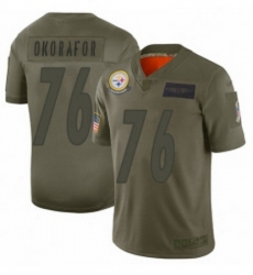 Womens Pittsburgh Steelers 76 Chukwuma Okorafor Limited Camo 2019 Salute to Service Football Jersey