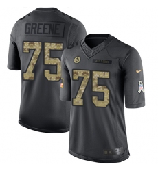 Nike Steelers #75 Joe Greene Black Youth Stitched NFL Limited 2016 Salute to Service Jersey