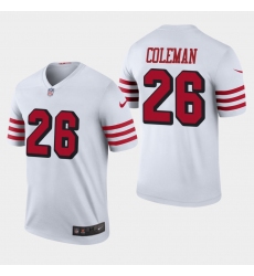 Men Nike 49ers #26 Tevin Coleman White Color Rush Jersey