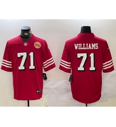 Men San Francisco 49ers 71 Trent Williams Red Vapor Untouchable Limited Stitched Football Jersey 2