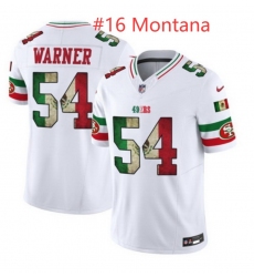 Men San Francisco 49ers Joe Montana #16 White 2025 F U S E Mexico Vapor Limited Stitched Football Jersey