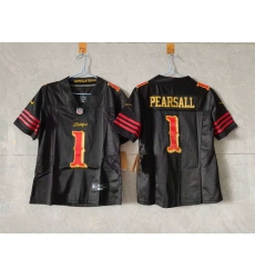 Women San Francisco 49ers 1 Ricky Pearsall Black 2025 F U S E Rivalries Vapor Limited Stitched Jersey 