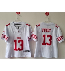 Women San Francisco 49ers 13 Brock Purdy White F U S E Vapor Untouchable Stitched Jersey 
