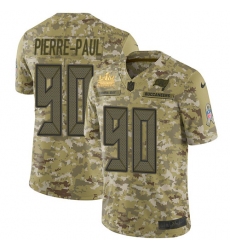 Men Nike Tampa Bay Buccaneers 90 Jason Pierre Paul Camo Men Super Bowl LV Champions Patch Stitched NFL Limited 2018 Salute To Service Jersey