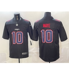 Men New England Patriots 10 Drake Maye Black Fashion Vapor Untouchable Limited Stitched Football Jersey