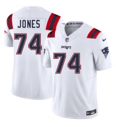 Men New England Patriots 74 Caleb Jones White 2025 F U S E  Vapor Limited Stitched Football Jersey
