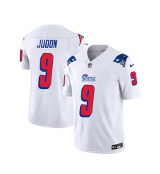 Men New England Patriots 9 Matthew Judon White 2023 F U S E  Throwback Limited Stitched Football Jersey