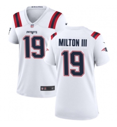 Women New England Patriots 19 Joe Milton III 2024 White Stitched Jersey