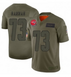 Womens New England Patriots 73 John Hannah Limited Camo 2019 Salute to Service Football Jersey