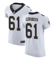 Elite Nike White Mens Josh LeRibeus Road Jersey NFL 61 New Orleans Saints Vapor Untouchable