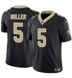 Men New Orleans Saints 5 Kendre Miller Black 2025 F U S E Vapor Limited Stitched Football Jersey