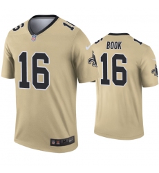 Men Nike New Orlean Saints Ian Book 16 Gold Inverted Legend Limited Jersey