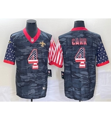 Men's New Orleans Saints #4 Derek Carr USA Camo 2020 Salute To Service Stitched NFL Nike Limited Jersey