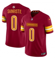 Men Washington Commanders 0 Mike Sainristill Burgundy 2025 Draft F U S E  Vapor Limited Stitched Football Jersey