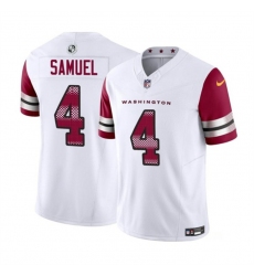 Men Washington Commanders 4 Curtis Samuel White 2023 F U S E  Vapor Limited Stitched Football Jersey