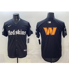 Men Washington Commanders Team Big Logo Black Gothic Capitol Shadows Edition Limited Stitched Baseball Jersey