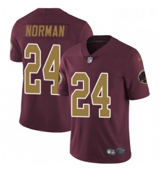 Mens Nike Washington Redskins 24 Josh Norman Burgundy RedGold Number Alternate 80TH Anniversary Vapor Untouchable Limited Player NFL Jersey