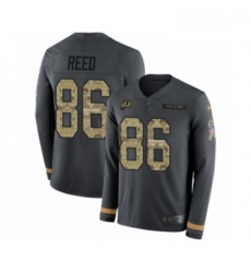 Mens Nike Washington Redskins 86 Jordan Reed Limited Black Salute to Service Therma Long Sleeve NFL Jersey