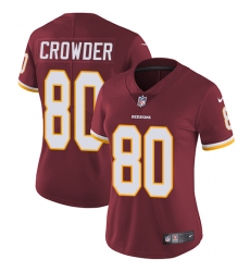 Nike Redskins #80 Jamison Crowder Burgundy Red Team Color Womens Stitched NFL Vapor Untouchable Limited Jersey