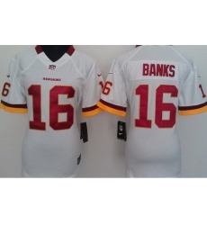 Women Nike Washington Redskins 16 Banks White NFL Jersey